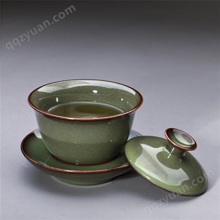 高升送礼 官窑盖碗茶杯功夫茶具 龙泉青瓷茶器 更显品味